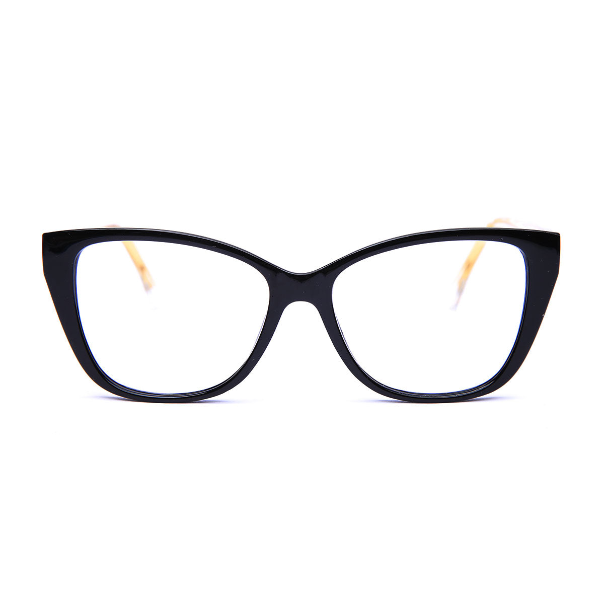 Mod 0024 | Armazón Cat-Eye de Pasta con Varillas Flex Transparentes