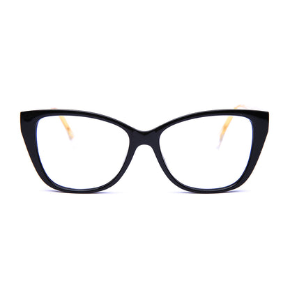 Mod 0024 | Armazón Cat-Eye de Pasta con Varillas Flex Transparentes