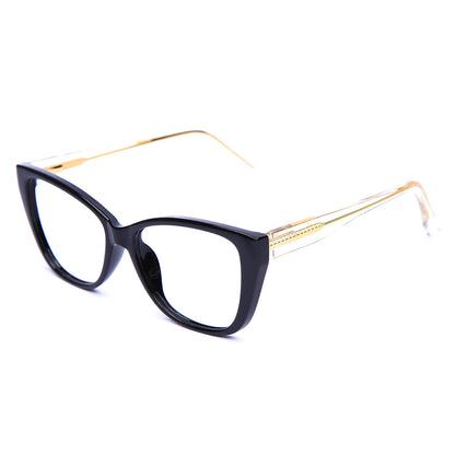 Mod 0024 | Armazón Cat-Eye de Pasta con Varillas Flex Transparentes