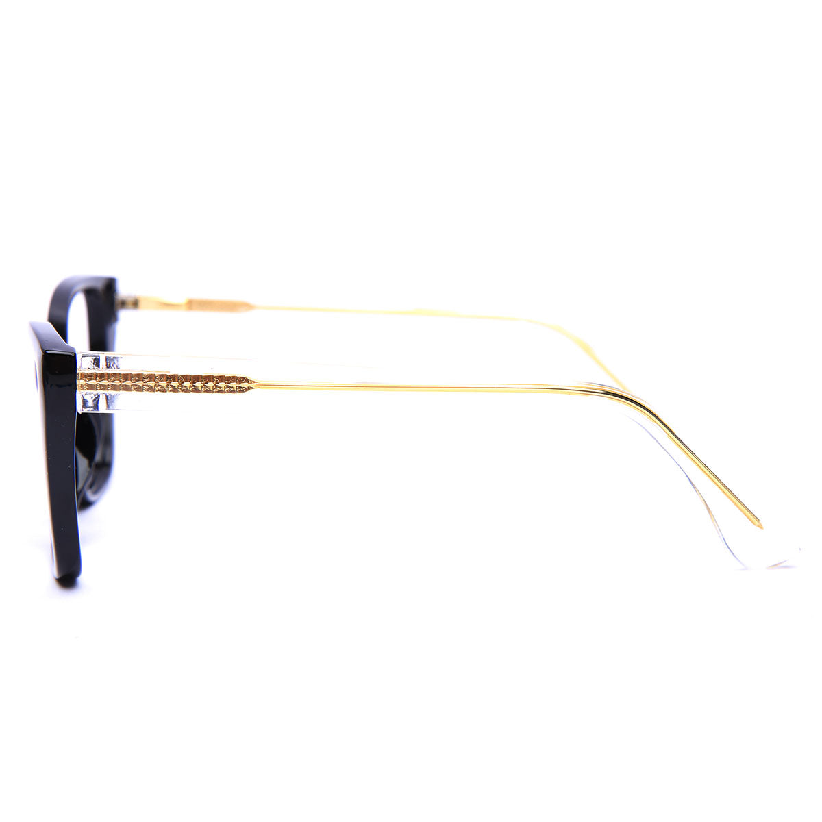 Mod 0024 | Armazón Cat-Eye de Pasta con Varillas Flex Transparentes
