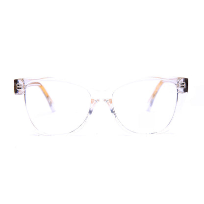 Mod 0024 | Armazón Cat-Eye de Pasta con Varillas Flex Transparentes