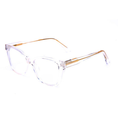 Mod 0024 | Armazón Cat-Eye de Pasta con Varillas Flex Transparentes